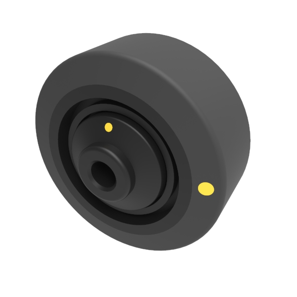 Electrically Conductive Rubber 80mm Ball Bearing Wheel 100kg Load