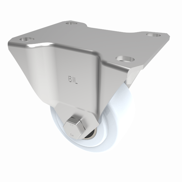 Nylon Plate Fixed Castor 75mm 400kg Load