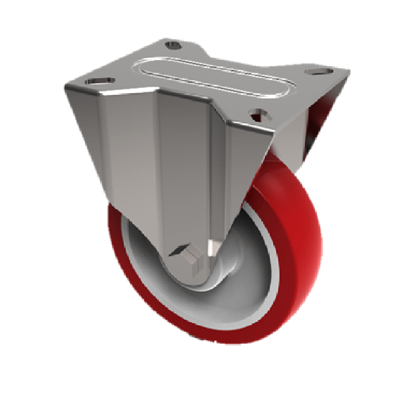 Polyurethane Nylon Plate Fixed Castor 80mm 210kg Load