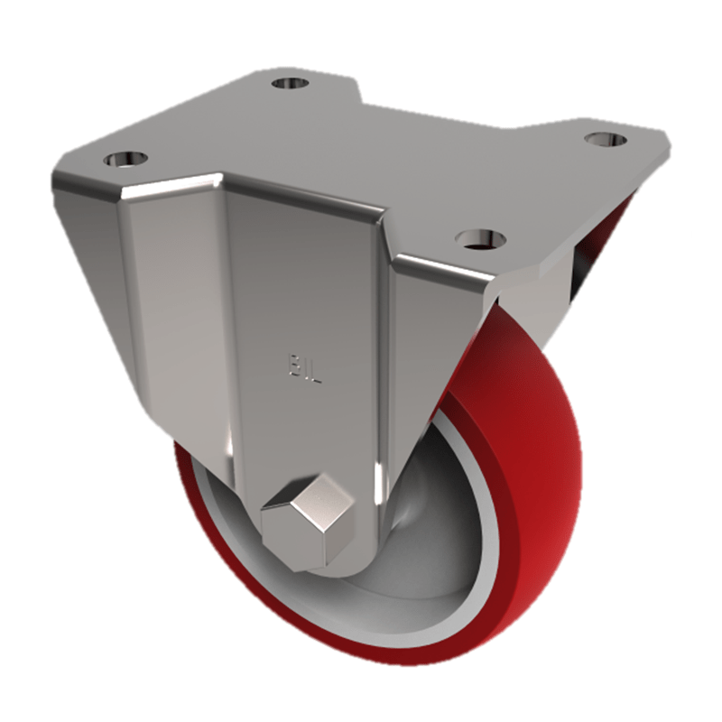 Polyurethane Nylon Plate Fixed Castor 150mm 400kg Load