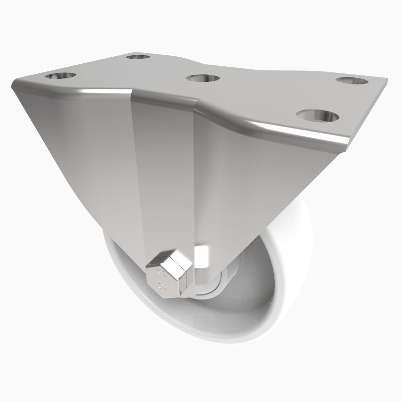 Nylon Plate Fixed Castor 100mm 250kg Load