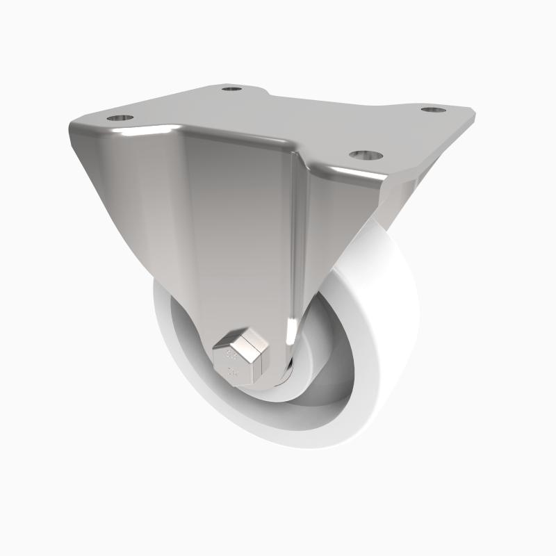 Nylon Plate Fixed Castor 100mm 500kg Load