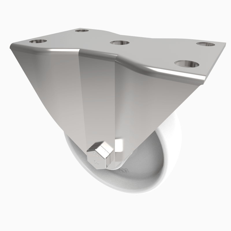 Nylon Plate Fixed Castor 100mm 250kg Load