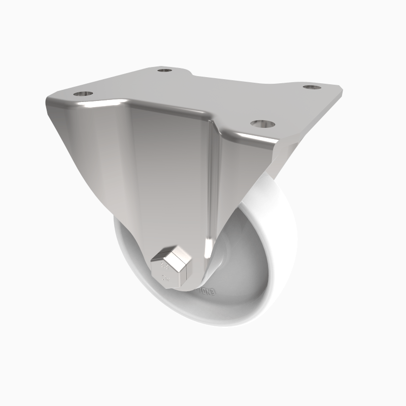 Nylon Plate Fixed Castor 100mm 270kg Load