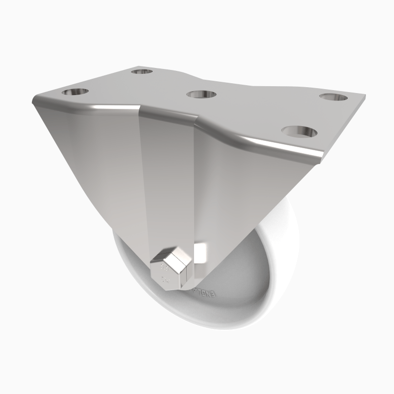 Nylon Plate Fixed Castor 100mm 250kg Load