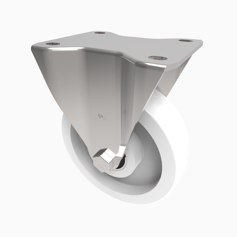 Nylon Plate Fixed Castor 125mm 500kg Load