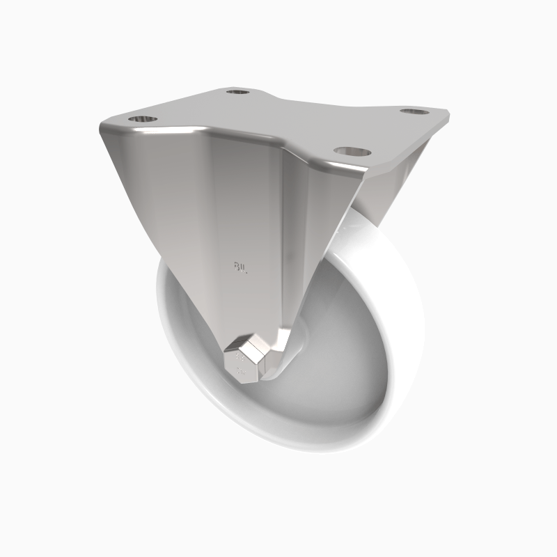 Nylon Plate Fixed Castor 125mm 500kg Load