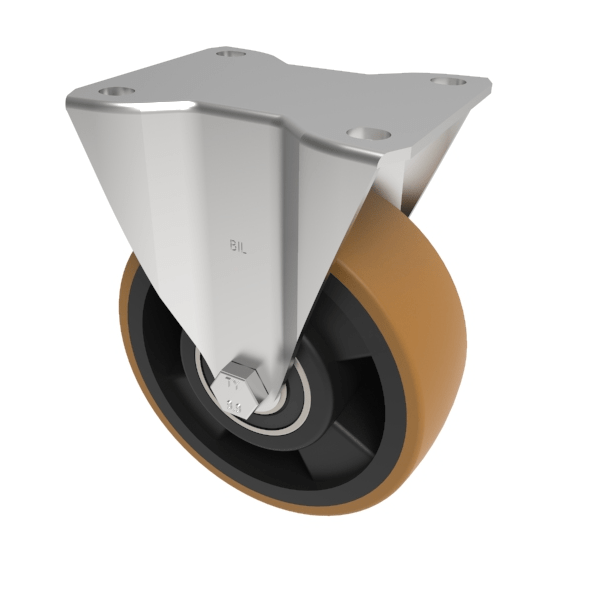 Polyurethane Nylon Plate Fixed Castor 125mm 400kg Load