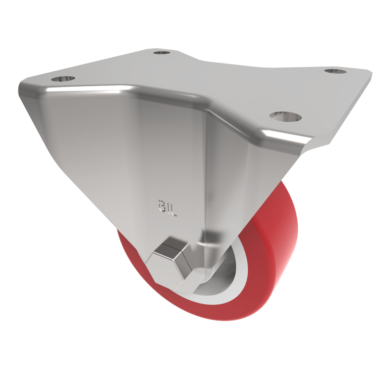 Polyurethane Nylon Plate Fixed Castor 80mm 210kg Load