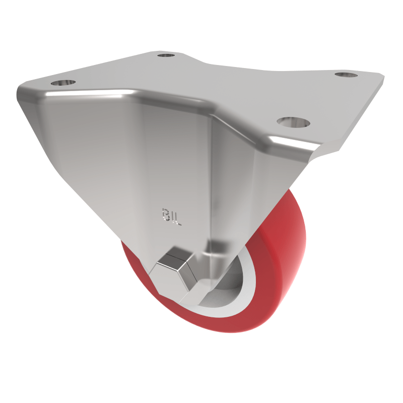 Polyurethane Nylon Plate Fixed Castor 80mm 210kg Load