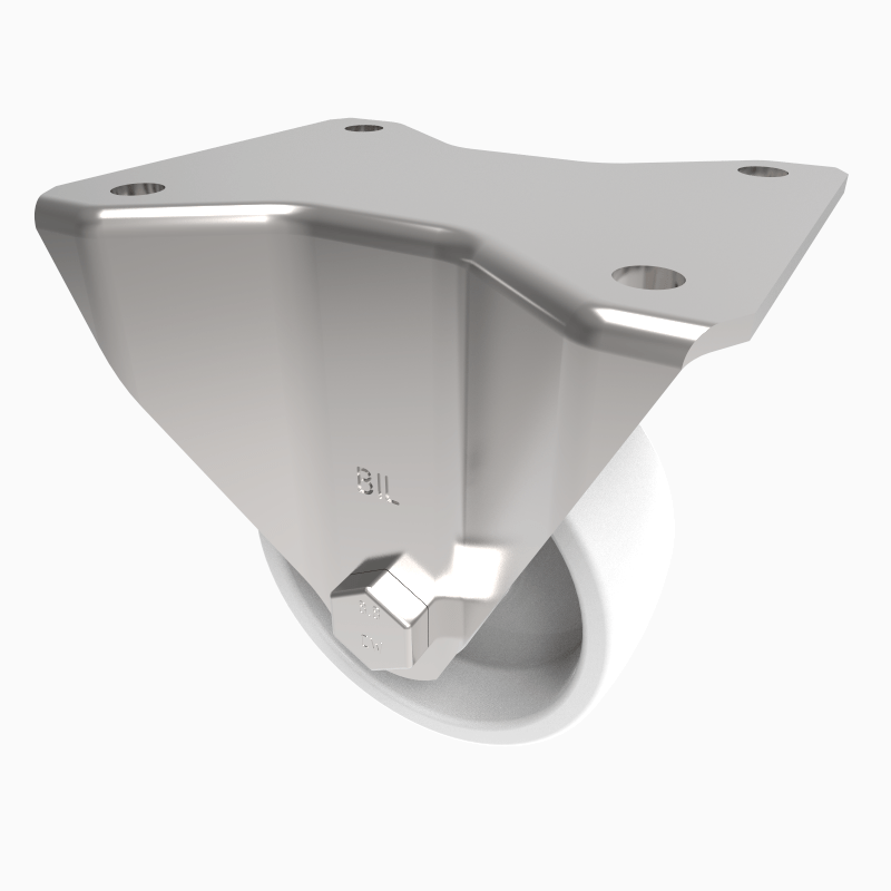 Nylon Plate Fixed Castor 80mm 250kg Load