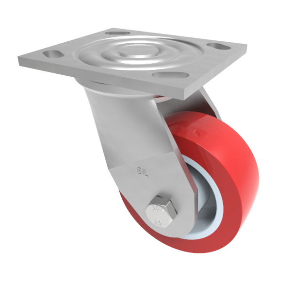 Polyurethane Nylon Plate Swivel Castor 100mm 250kg Load