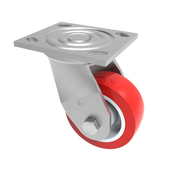 Polyurethane Nylon Plate Swivel Castor 125mm 350kg Load