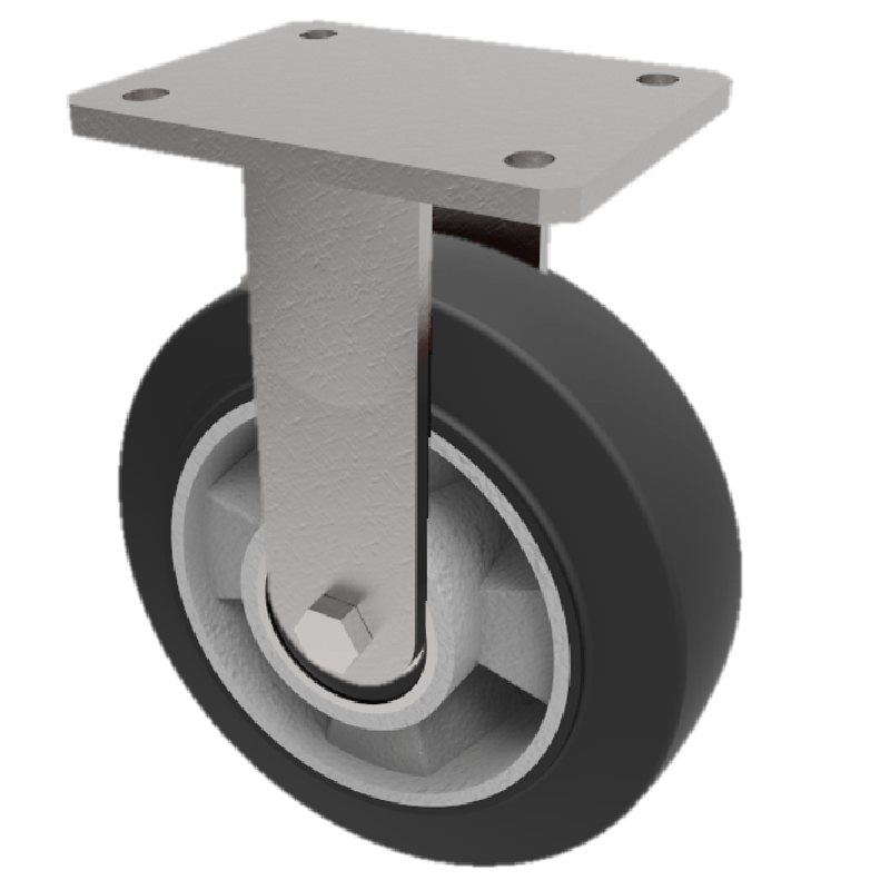 Elastic Rubber on Aluminium Plate Fixed Castor 160mm 400kg Load
