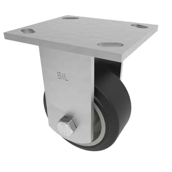 Elastic Rubber on Aluminium Plate Fixed Castor 100mm 250kg Load