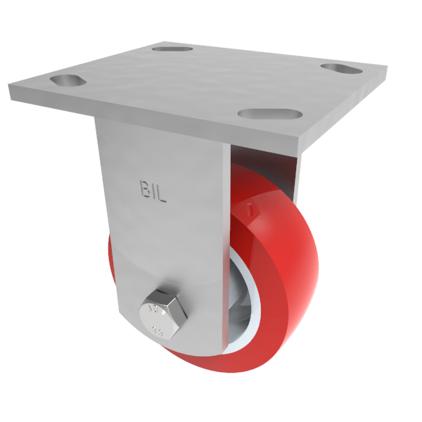 Polyurethane Nylon Plate Fixed Castor 100mm 250kg Load