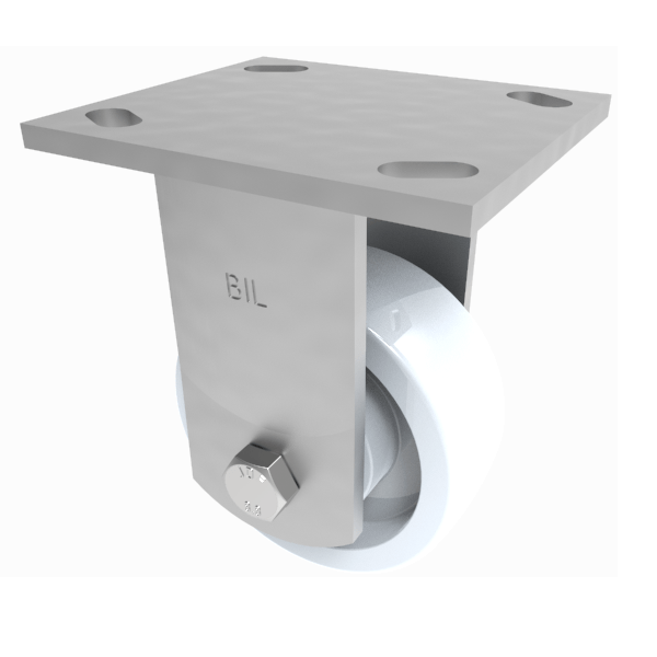Nylon Plate Fixed Castor 125mm 600kg Load