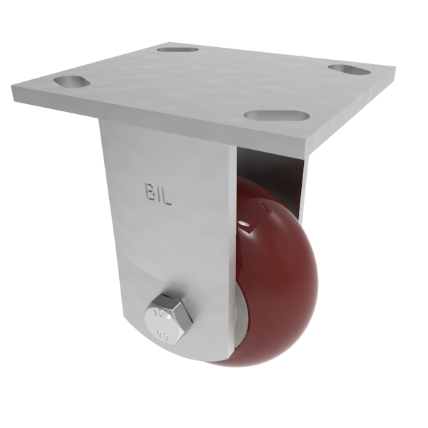 Ergonomic Polyurethane Plate Fixed Castor 100mm 350kg Load