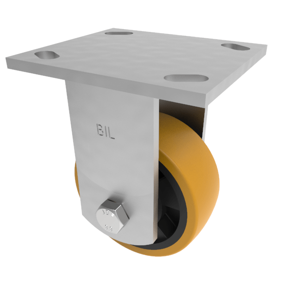 Polyurethane Nylon Plate Fixed Castor 100mm 300kg Load