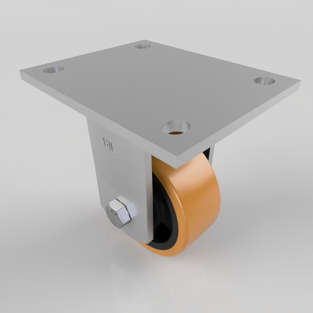 Polyurethane Nylon Plate Fixed Castor 100mm 300kg Load