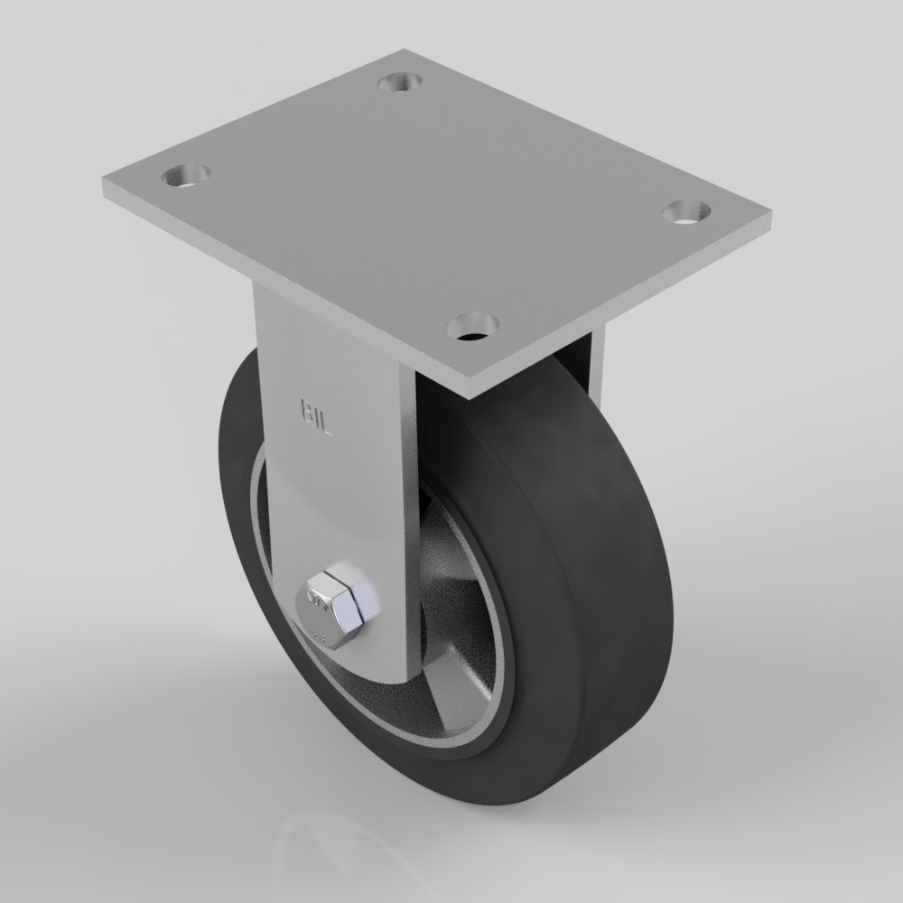 Elastic Rubber on Aluminium Plate Fixed Castor 150mm 350kg Load