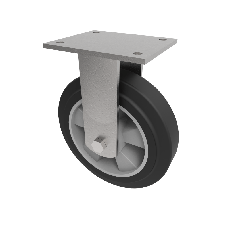 Elastic Rubber on Aluminium Plate Fixed Castor 160mm 400kg Load