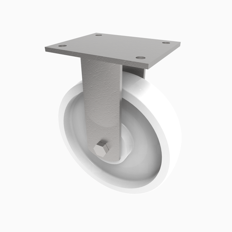 Nylon Plate Fixed Castor 200mm 600kg Load