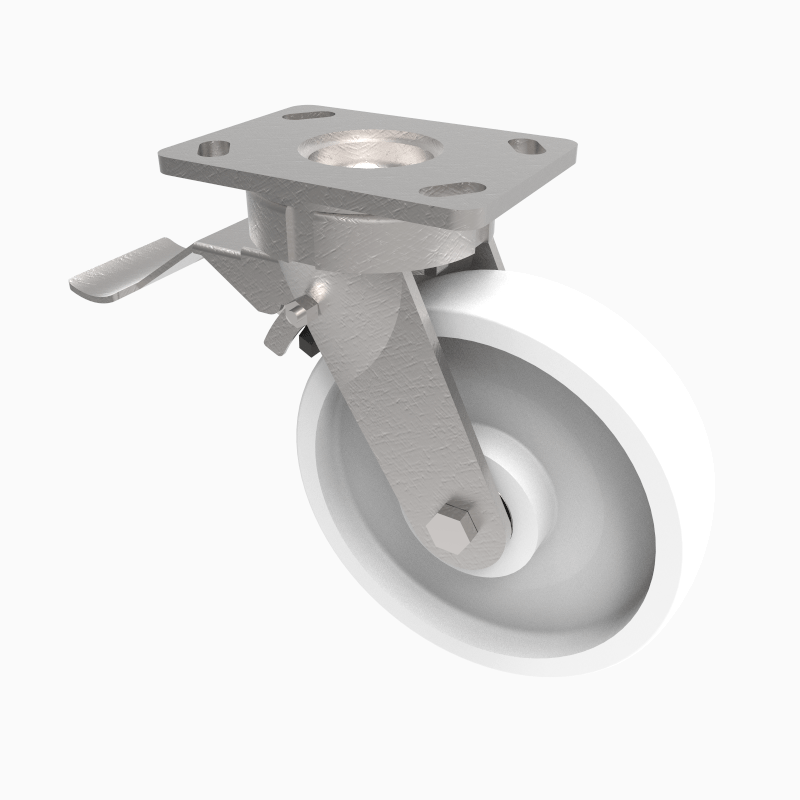 Nylon Plate Swivel Castor Brake 200mm 1000kg Load