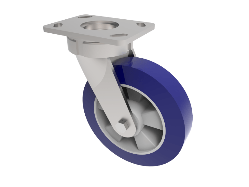 Softer Polyurethane Plate Swivel Castor 150mm 500kg Load