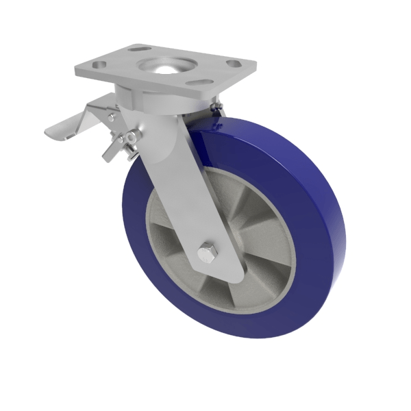 Softer Polyurethane Plate Swivel Castor 250mm 800kg Load