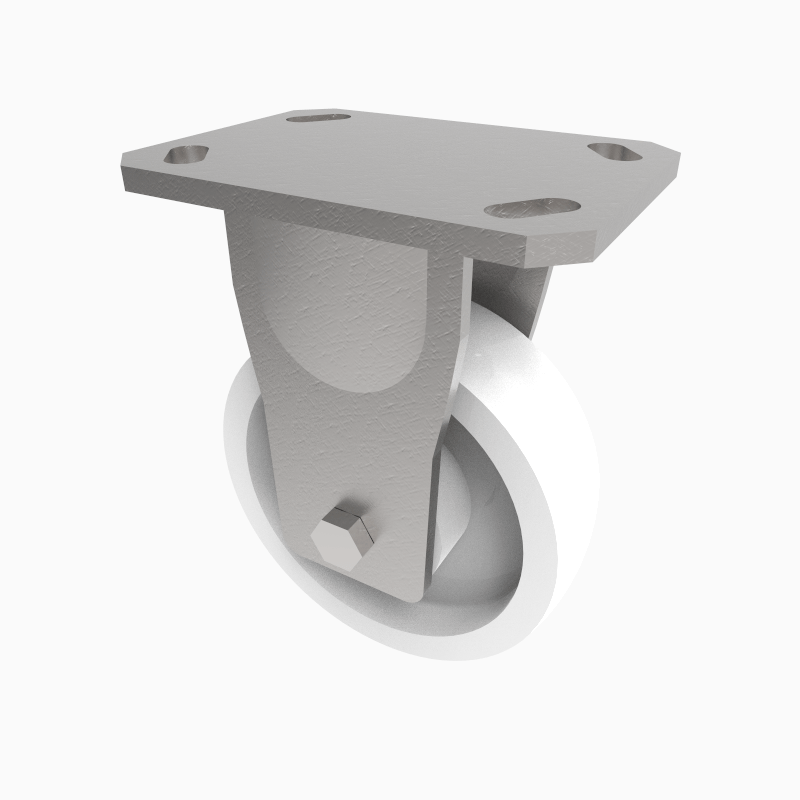Nylon Plate Fixed Castor 200mm 1000kg Load