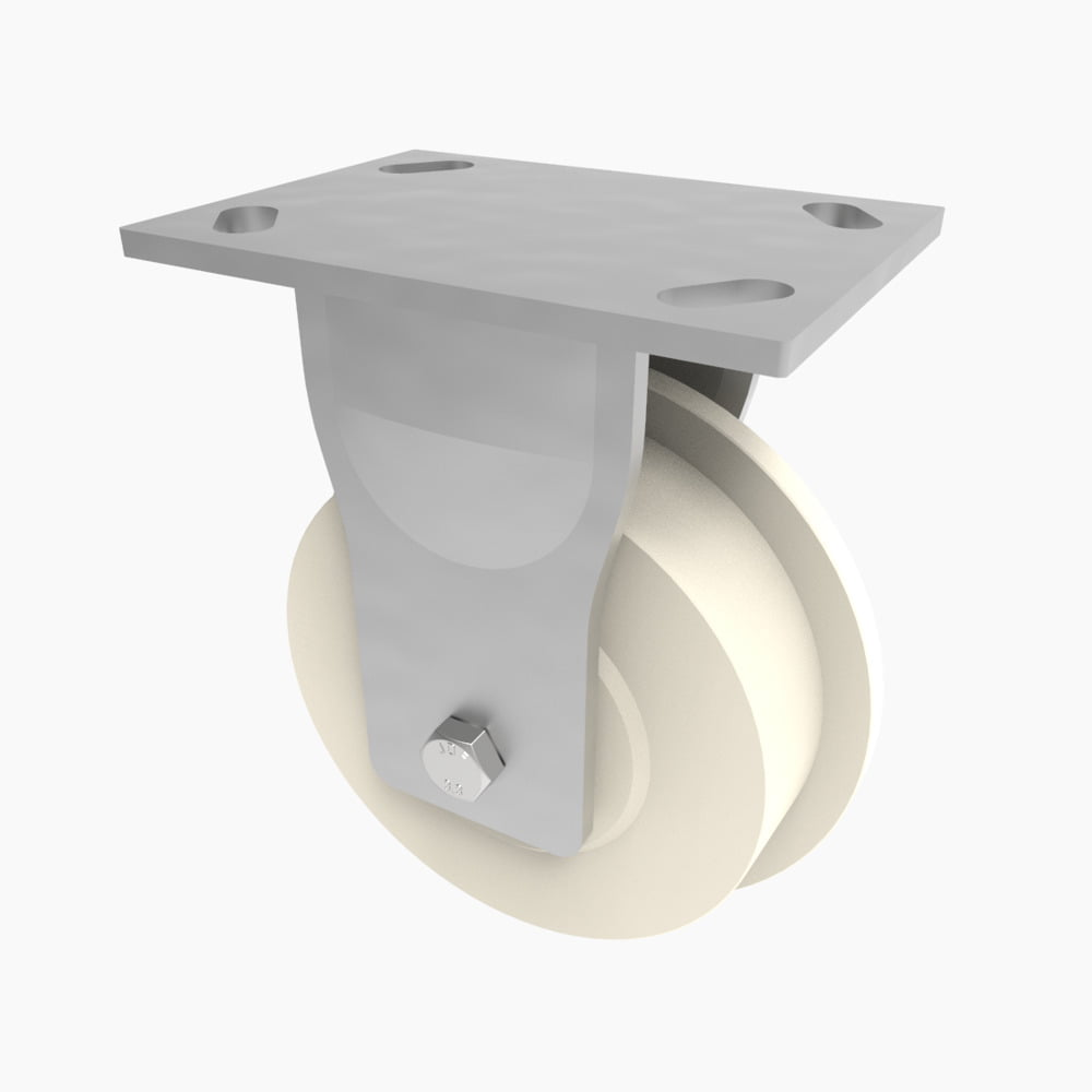 Flanged Cast Nylon Fixed Castor Plate 150mm 900kg