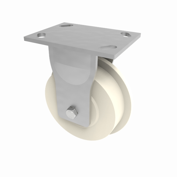 Flanged Cast Nylon Fixed Castor Plate 100mm 600kg