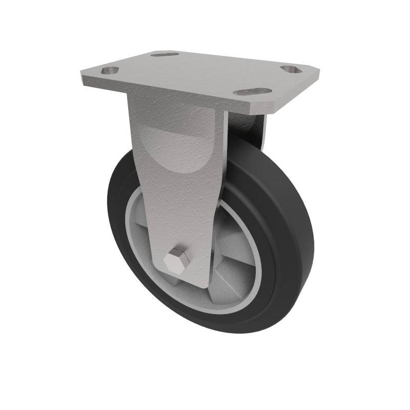 Elastic Rubber on Aluminium Plate Fixed Castor 150mm 350kg Load