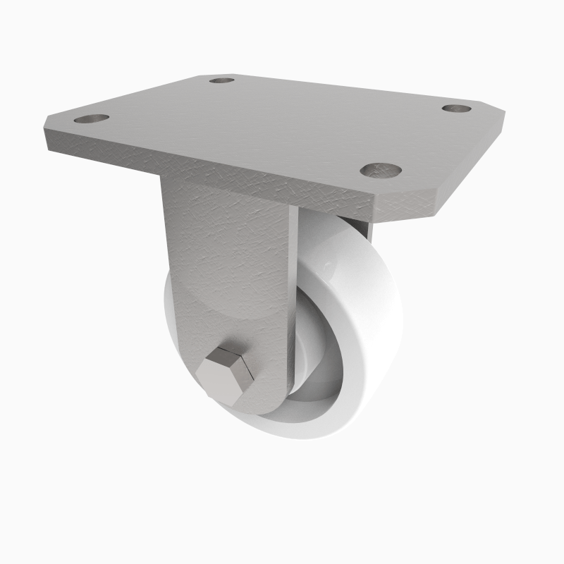 Nylon Plate Fixed Castor 100mm 650kg Load