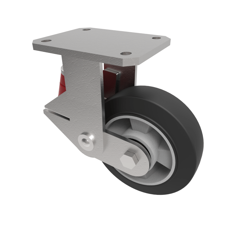 Elastic Rubber on Aluminium Plate Fixed Castor 150mm 200kg Load