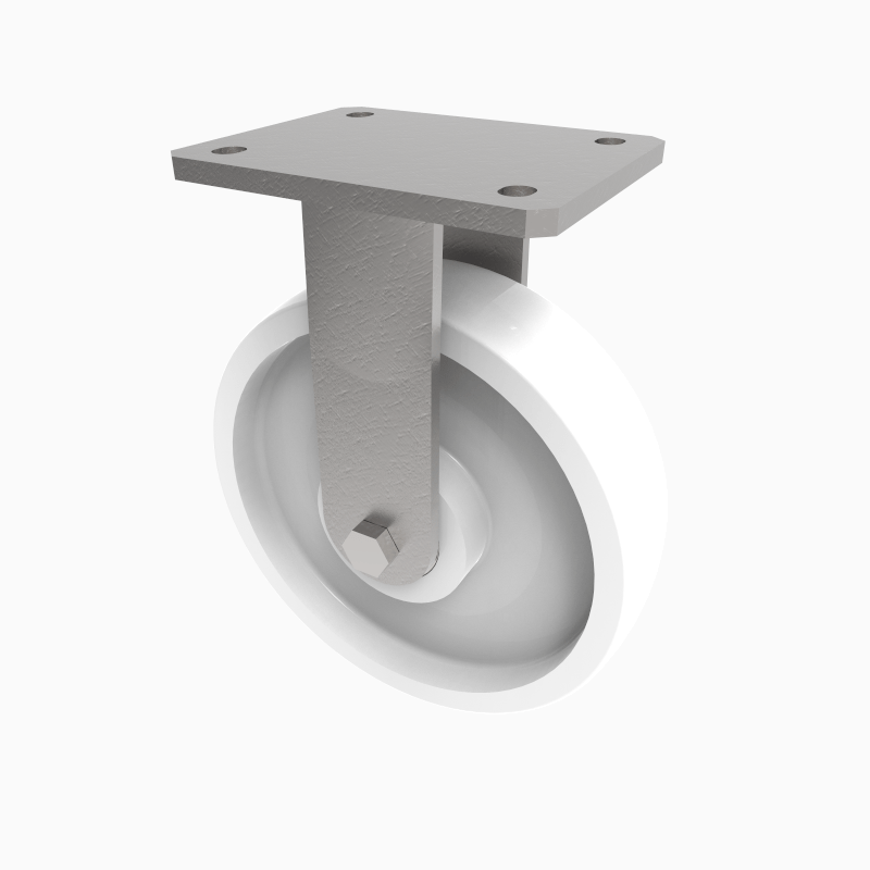 Nylon Plate Fixed Castor 200mm 900kg Load