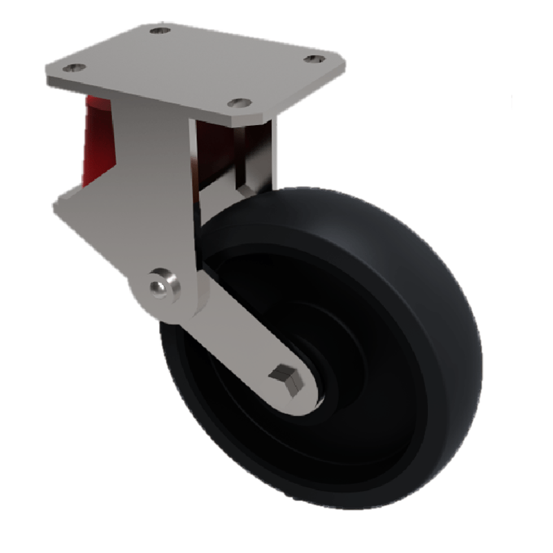 Elastic Rubber Cast Iron Plate Swivel Castor 200mm 450kg Load