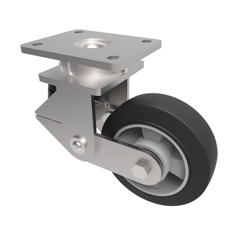 Elastic Rubber on Aluminium Plate Swivel Castor 150mm 200kg Load
