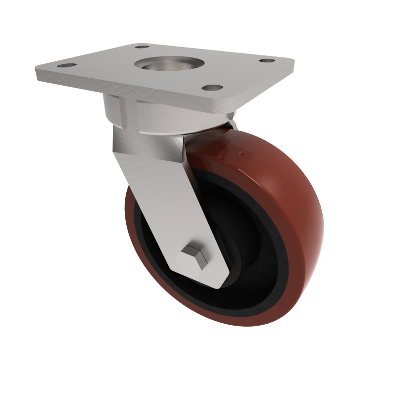 Polyurethane Cast Iron Plate Swivel Castor 150mm 750kg Load