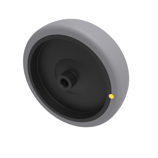 Electrically Conductive Rubber 100mm Plain Bearing Wheel 70kg Load