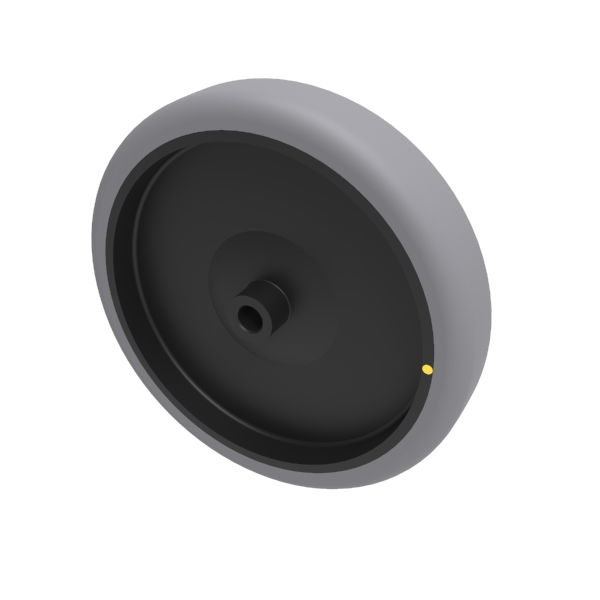 Electrically Conductive Rubber 125mm Plain Bearing Wheel 80kg Load