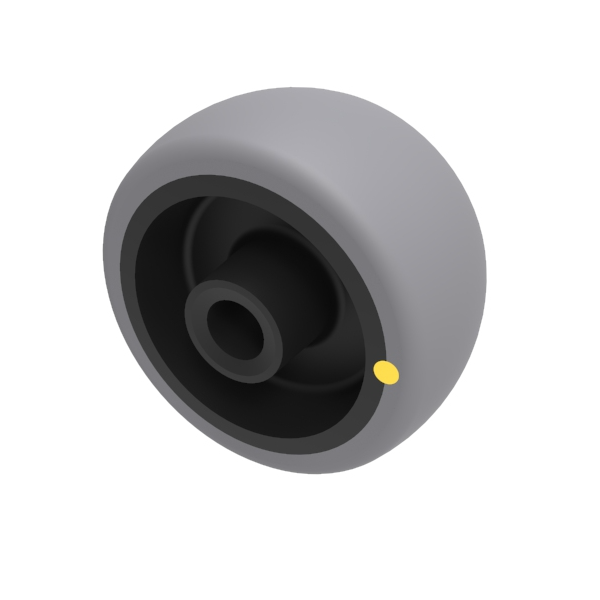 Electrically Conductive Rubber 50mm Plain Bearing Wheel 50kg Load