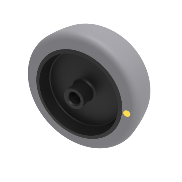 Electrically Conductive Rubber 75mm Plain Bearing Wheel 60kg Load