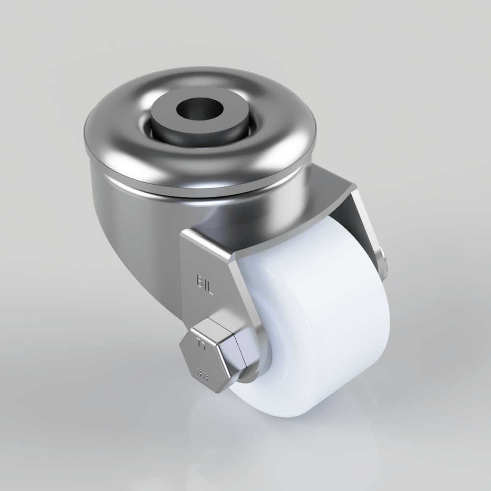 Nylon Bolt Hole Swivel Castor 50mm 200kg Load