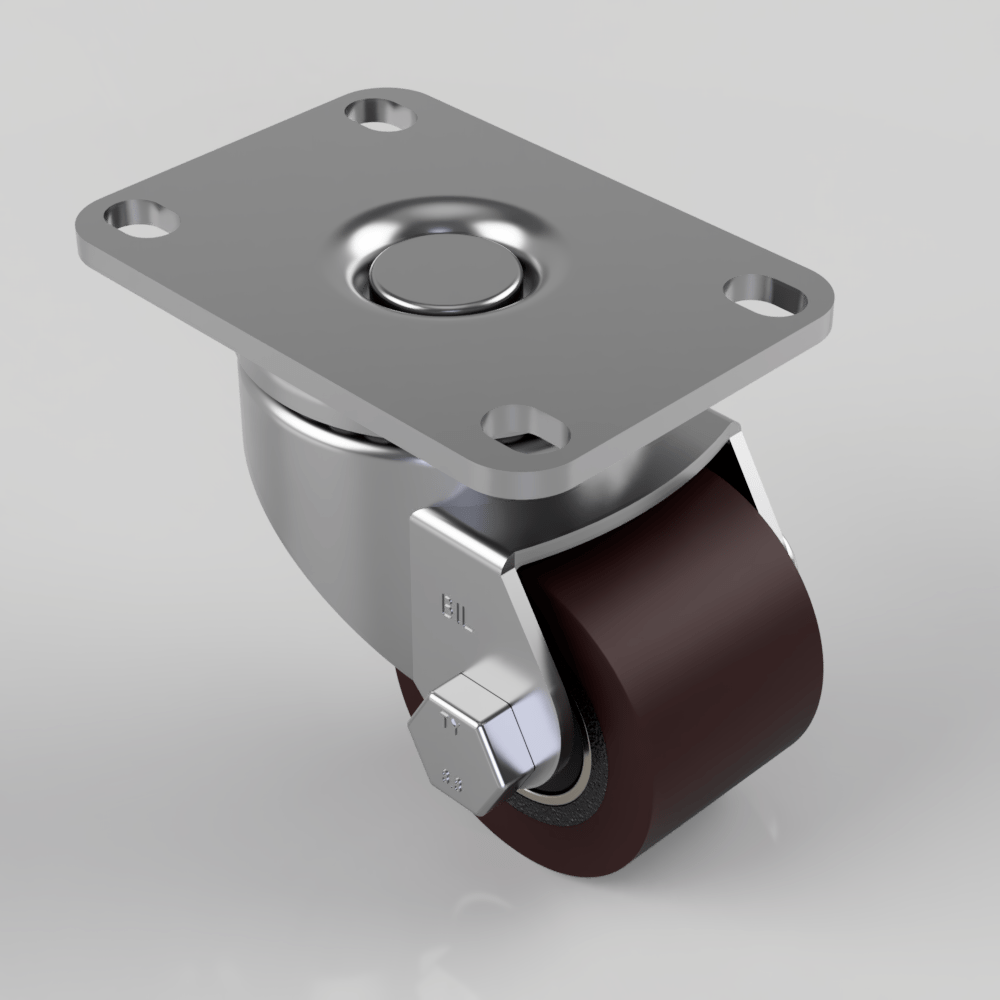 Polyurethane Cast Iron Plate Swivel Castor 50mm 120kg Load