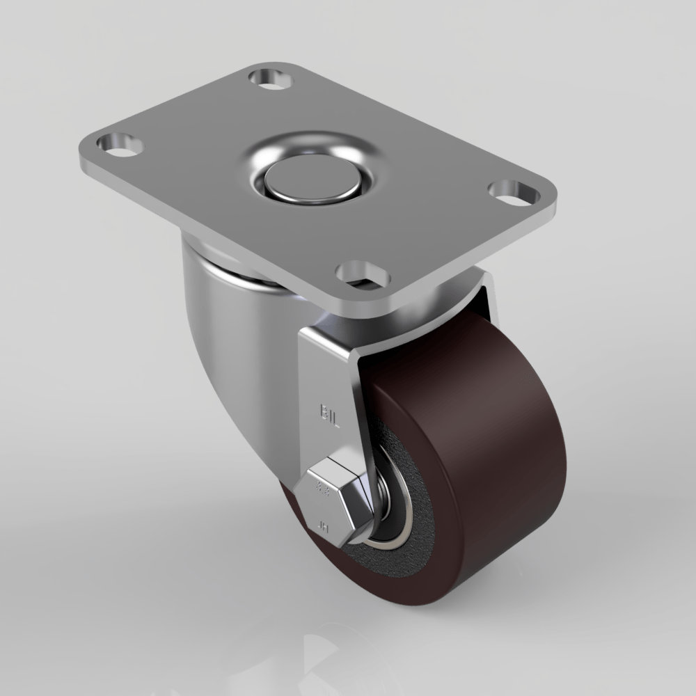 Polyurethane Cast Iron Plate Swivel Castor 60mm 180kg Load