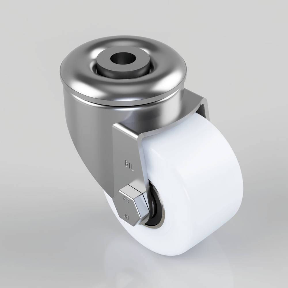 Nylon Bolt Hole Swivel Castor 65mm 200kg Load