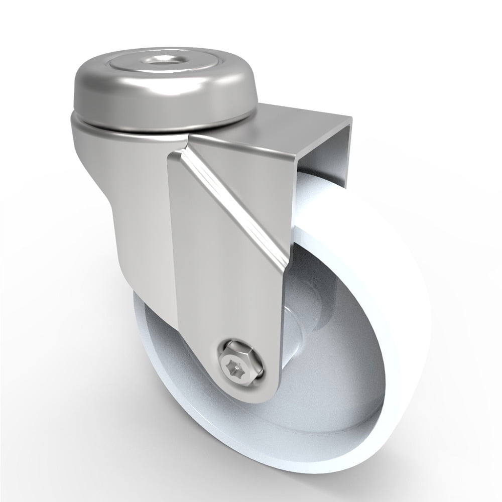 Nylon Bolt Hole Swivel Castor 100mm 90kg Load