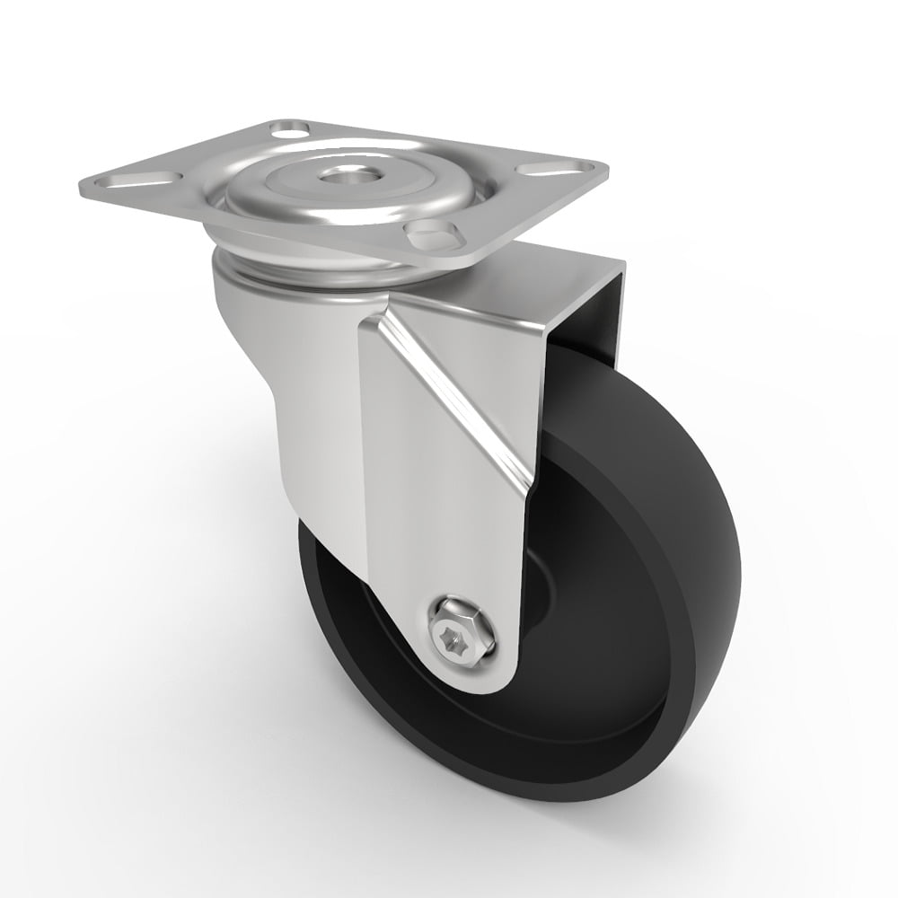 Polypropylene Plate Swivel Castor 100mm 90kg Load